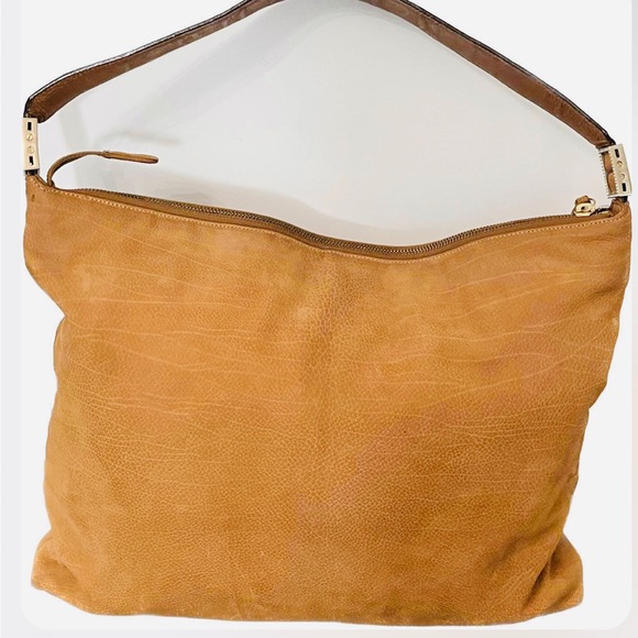 ST. JOHN Suede leather Hobo style crystal embellished single strap w/Riri zipper - Picture 4 of 16